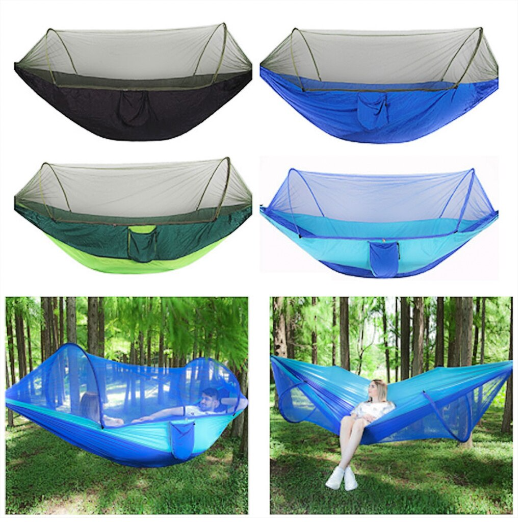 Outdoor Camping Portable Fully Automatic Quick Opening Hammock With Mosquito Net