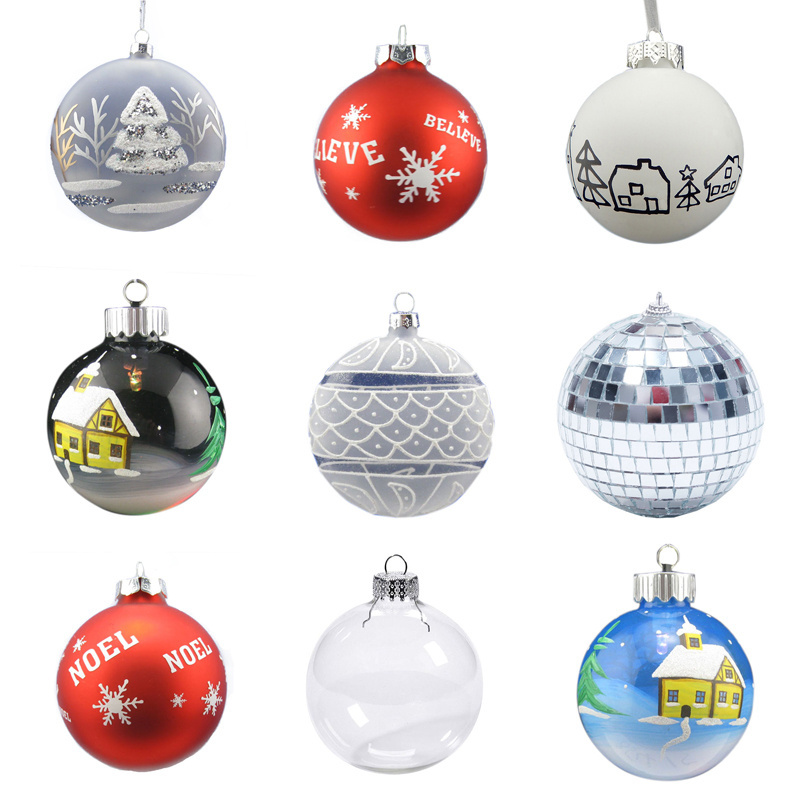 Artdragon DIY Hanging Hand Blown Clear Borosilicate Bubble Glass Christmas Heavy Duty Ball Ornaments