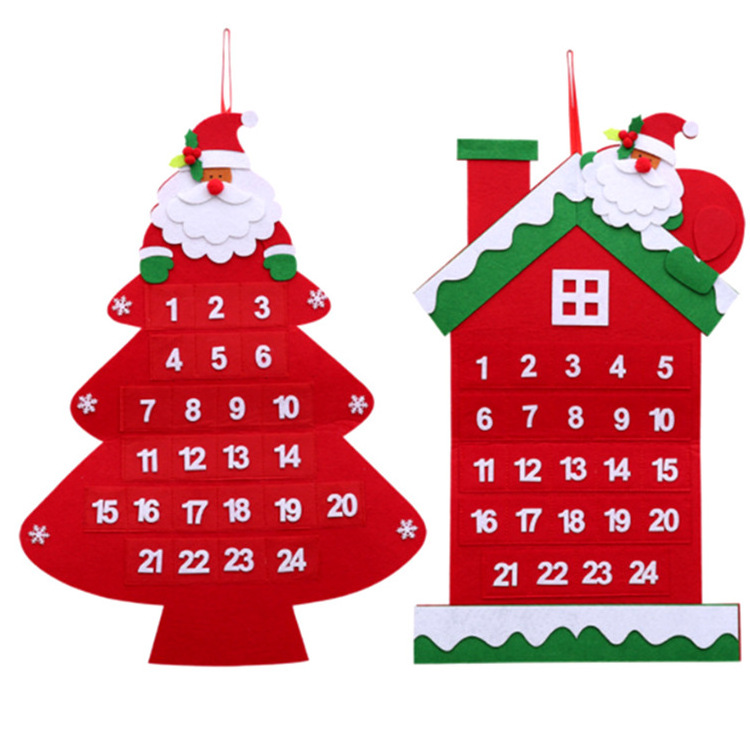 Christmas Decoration Gifts DIY Felt Christmas Wall Tree With Ornament Set For Kids