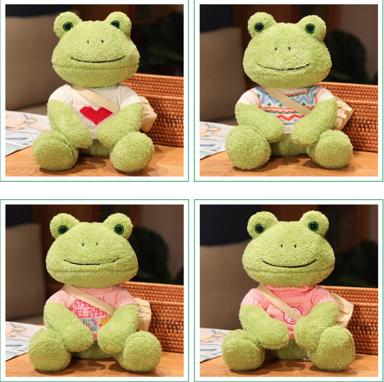 Smile Frog Plush toy Personalized Baby Stuffed Animals Plush Frog Soft Toys Custom Big Frog Plush Doll