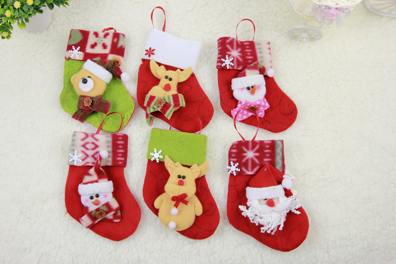 Santa  Christmas Stocking Filler Sock Christmas Tree Hanging Ornament Gift Bag Christmas Decoration for Home