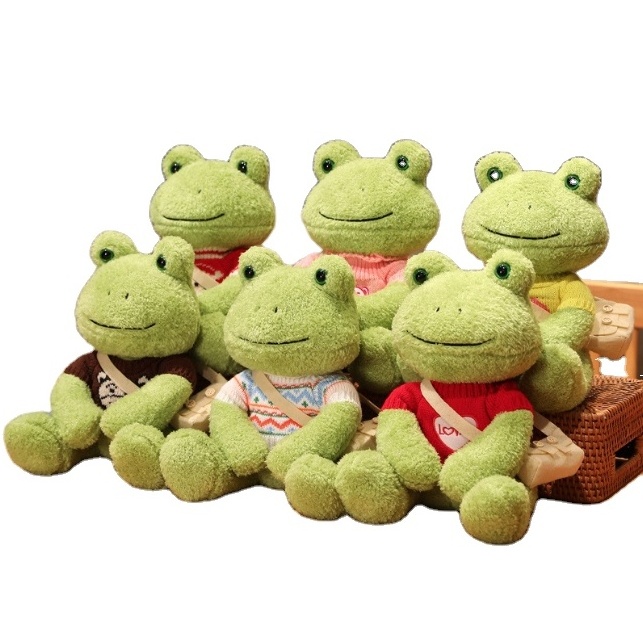 Smile Frog Plush toy Personalized Baby Stuffed Animals Plush Frog Soft Toys Custom Big Frog Plush Doll