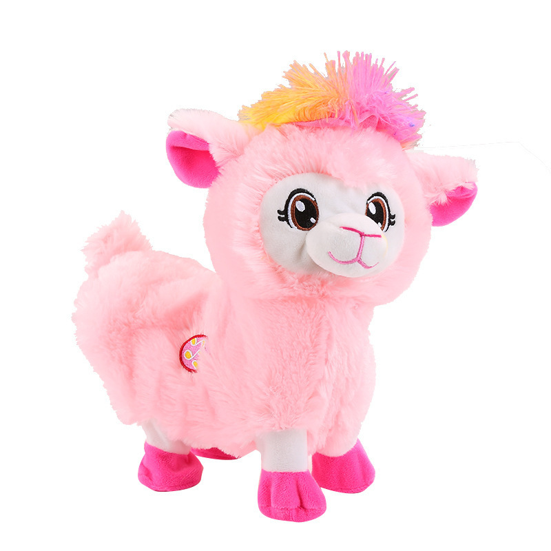 New Design Electric Dancing Rainbow Sheep Plush Stuffed Animal Toy Electronic Music Shaking Alpaca Plush Toy For Children Gift