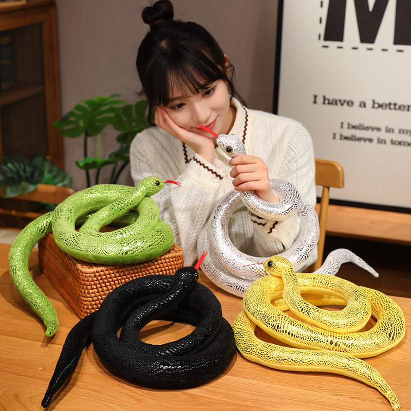 Realistic Lifelike Long Stuffed Plush Snakes Cobra Snake Plush Toy