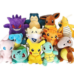 Poke-mon Stuffed Pikachu Keychain Doll Type Anime Baby Selling Wholesale Soft Toys Bulbasaur Squirtle Charmander Kawaii plushie