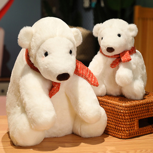 Factory direct sales new simulation polar bear plush toy with Scarf stuffed Soft Toy & Plush Polar Bears customized cute bear