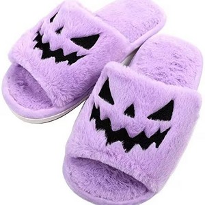 bedroom slippers for women Fashion Fur home Slippers Halloween Pumpkin fluffy Pumpkin Slipper For Men And Women