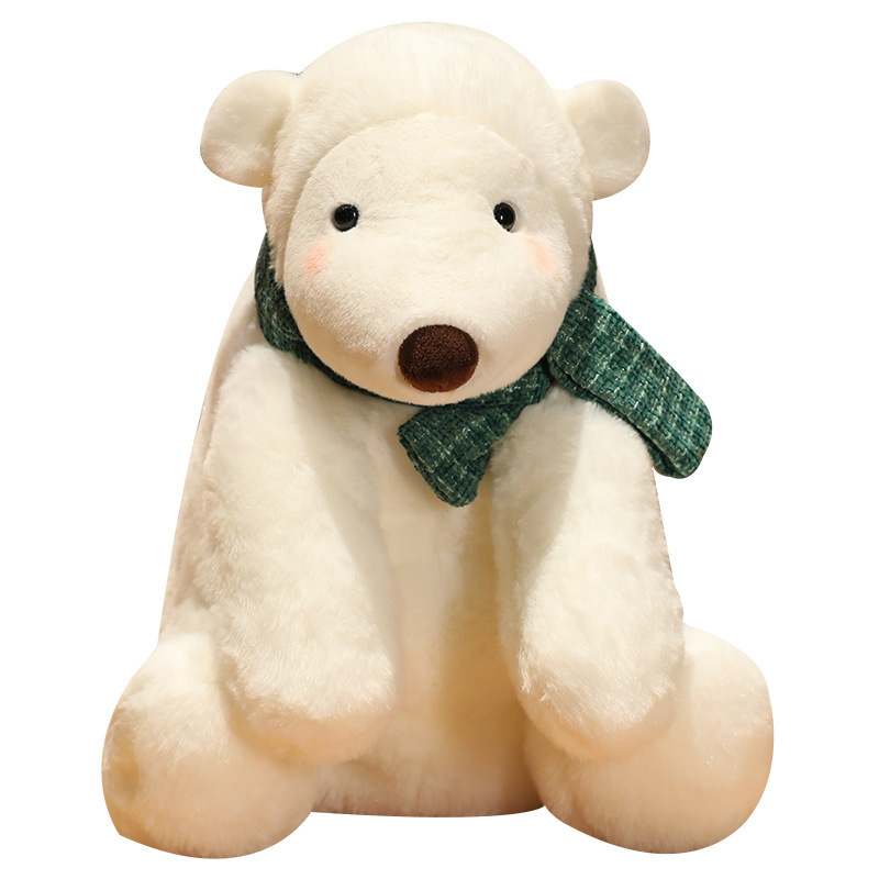 Factory direct sales new simulation polar bear plush toy with Scarf stuffed Soft Toy & Plush Polar Bears customized cute bear