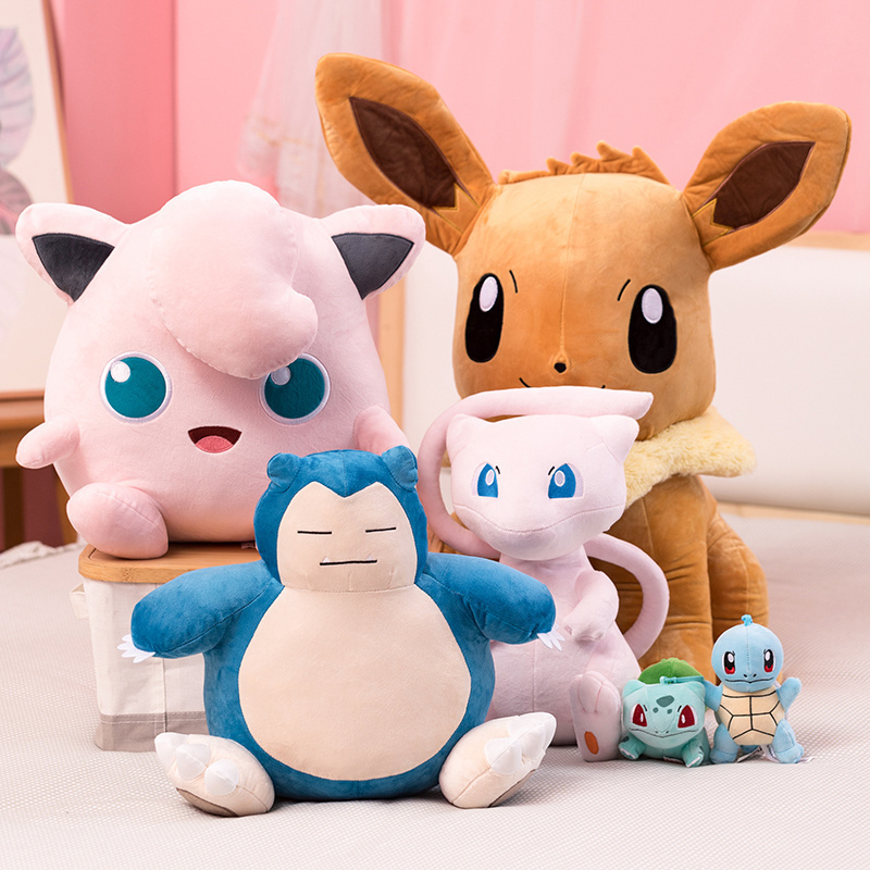 Poke-mon Stuffed Pikachu Keychain Doll Type Anime Baby Selling Wholesale Soft Toys Bulbasaur Squirtle Charmander Kawaii plushie