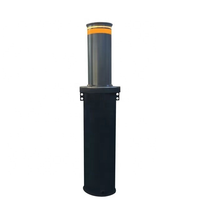 Security barrier retractable crash-rated security bollards for driveway vehicle access control