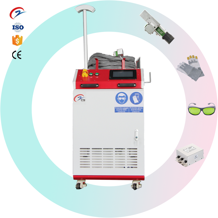 ZHONGCAN 1000W 1500W 2000W laser metal cleaning machine  Cleaning Machine for rust and paint