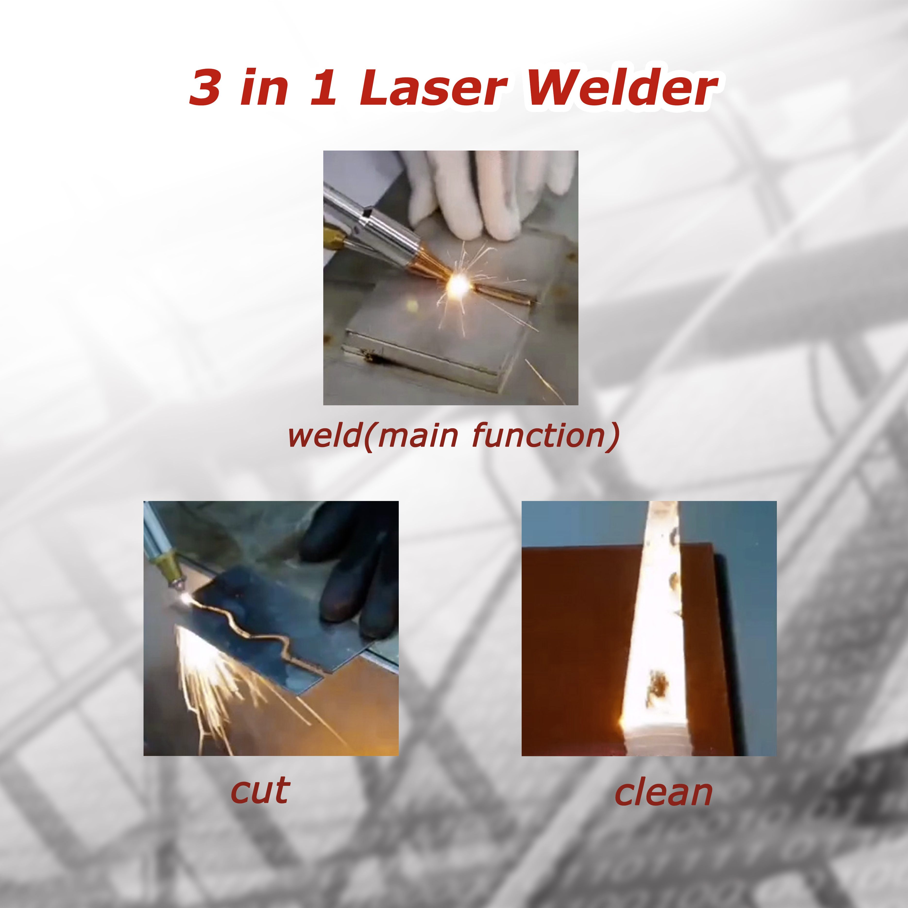 Portable Laser Welding Machine 2000w Fiber 3 in 1Handheld Laser Welder 1000w for metal Stainless steel Aluminum