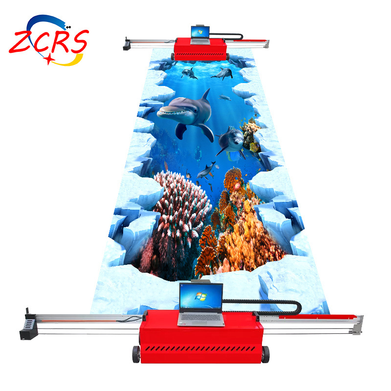 Vertical Inkjet Wall Printing Ground Floor Graffiti Spray Painter 3D Painting Machine