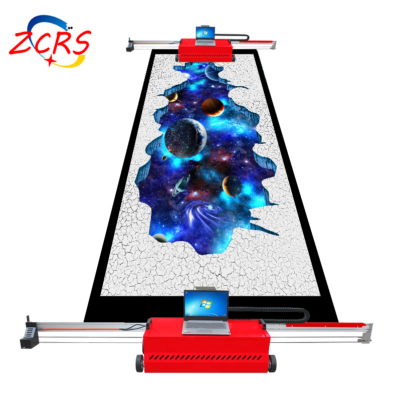 Vertical Inkjet Wall Printing Ground Floor Graffiti Spray Painter 3D Painting Machine