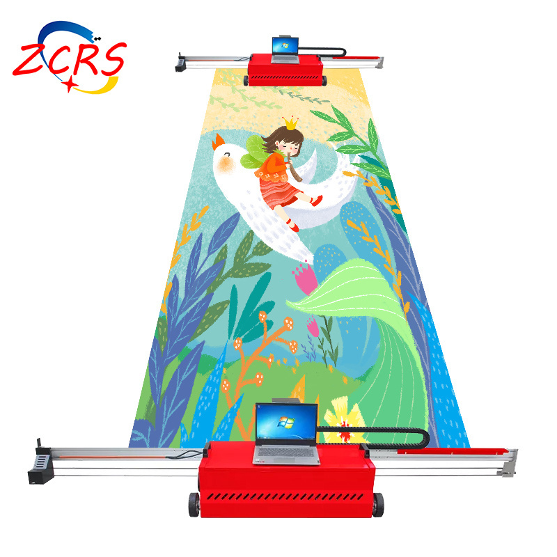 Vertical Inkjet Wall Printing Ground Floor Graffiti Spray Painter 3D Painting Machine