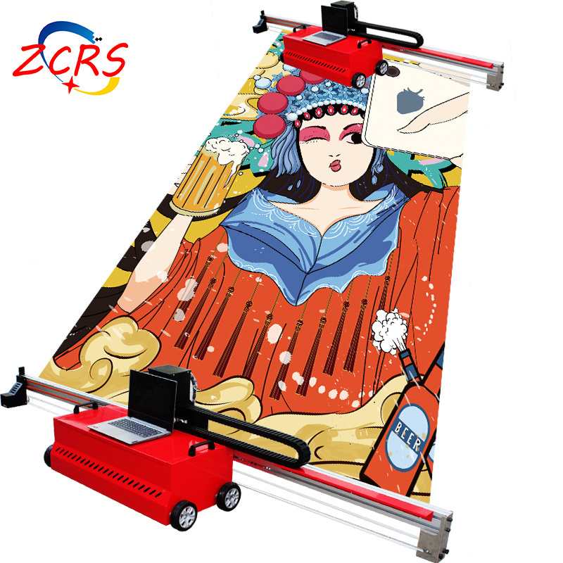 Industrial floor ground wall printer automatic printer on the wall Ceramic Glass, Wood 3D uv mural painting machine