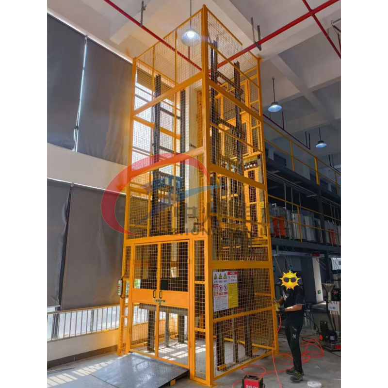 1 ton safety guide rail cargo lift platform freight elevator warehouse cargo lift for sale