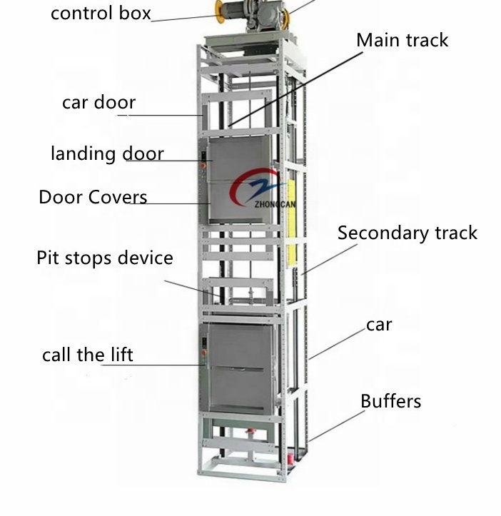 Electric hotel laundry elevator mini dumbwaiter lift 100kg restaurant kitchen small foods elevator