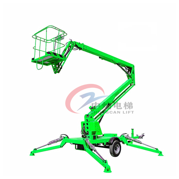 Cherry Picker truck mounted sky boom lift for sale china qiyun 8  Aerial Work Platform Man Lift Towable Articulated Boom Lift