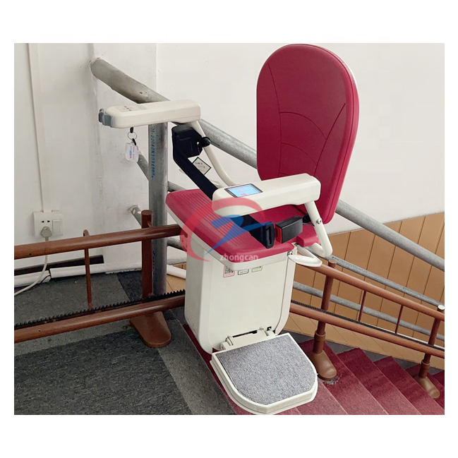 High-tech CE barrier-free China inclined automatic retractable emergency curved disabled stair platform elderly stair lift