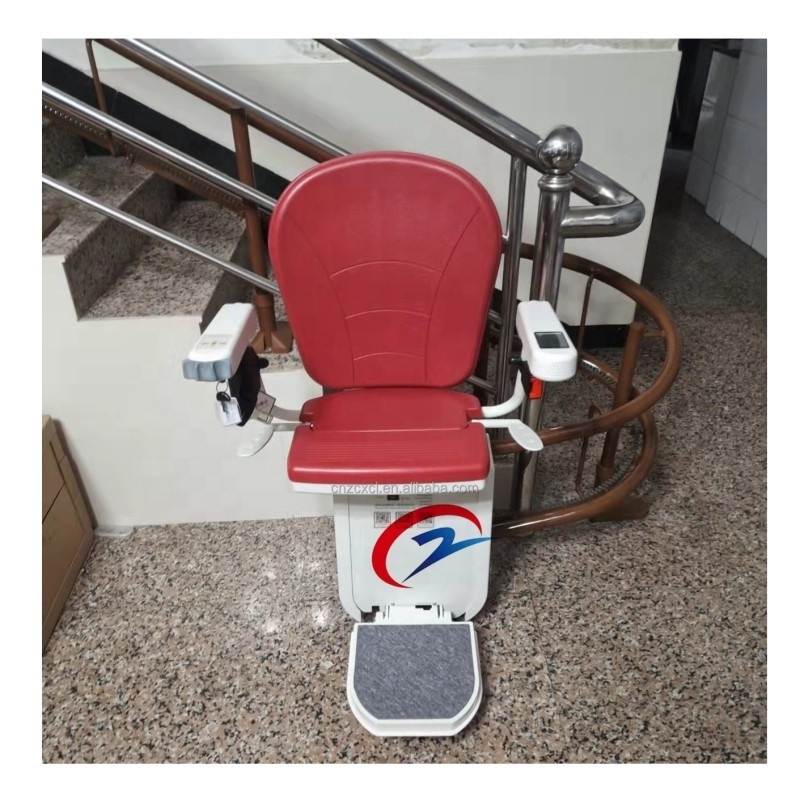 High-tech CE barrier-free China inclined automatic retractable emergency curved disabled stair platform elderly stair lift