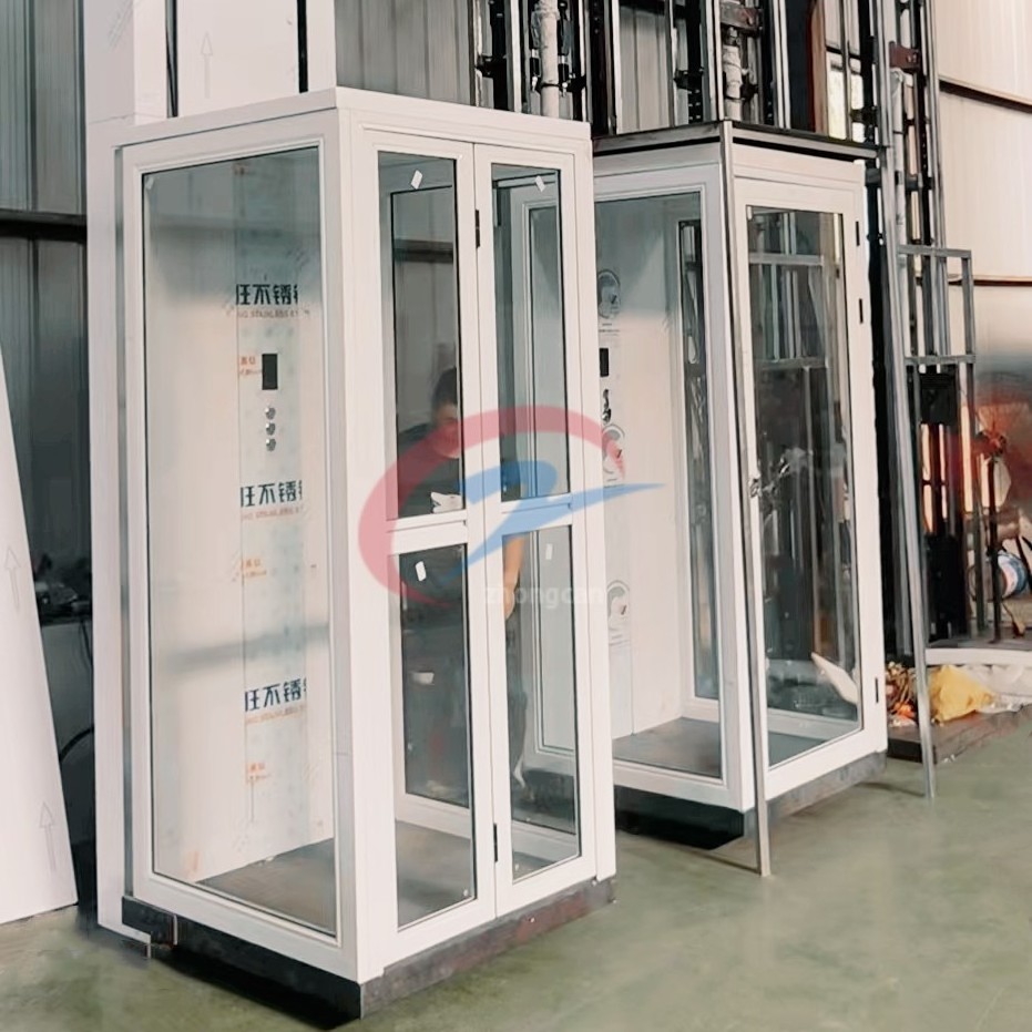 High Quality Small Enclosed Home Lifts /Low Cost Residential Panoramic Glass Elevator for 2 Person