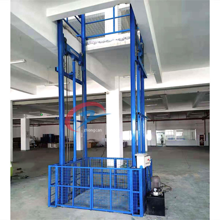 Customized Hydraulic warehouse small freight elevator goods lifting platform guide rail cargo lift elevator