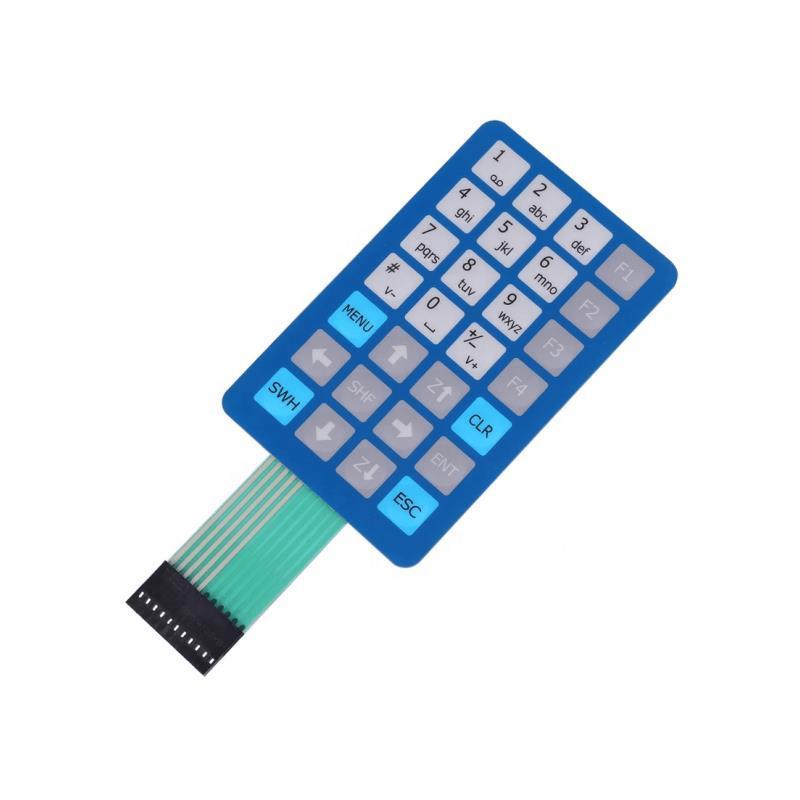 Polycarbonate Graphic Overlay Membrane Keypad China Manufacturer Autotype Die Cut Polyester 24 Key Custom Silk Screen Printing