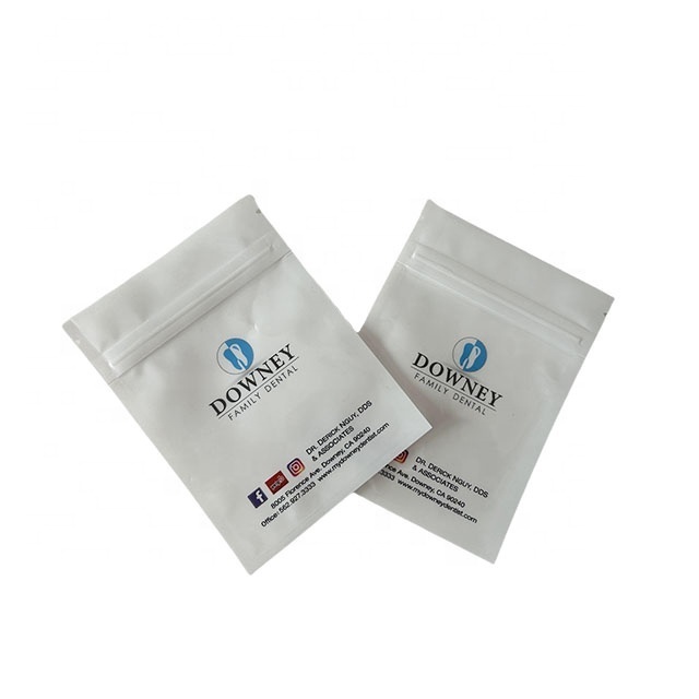 Custom Mini Packet Small Dental Kit Packing Mylar Zipper Packaging Bags Tea Powder Foil Sachets