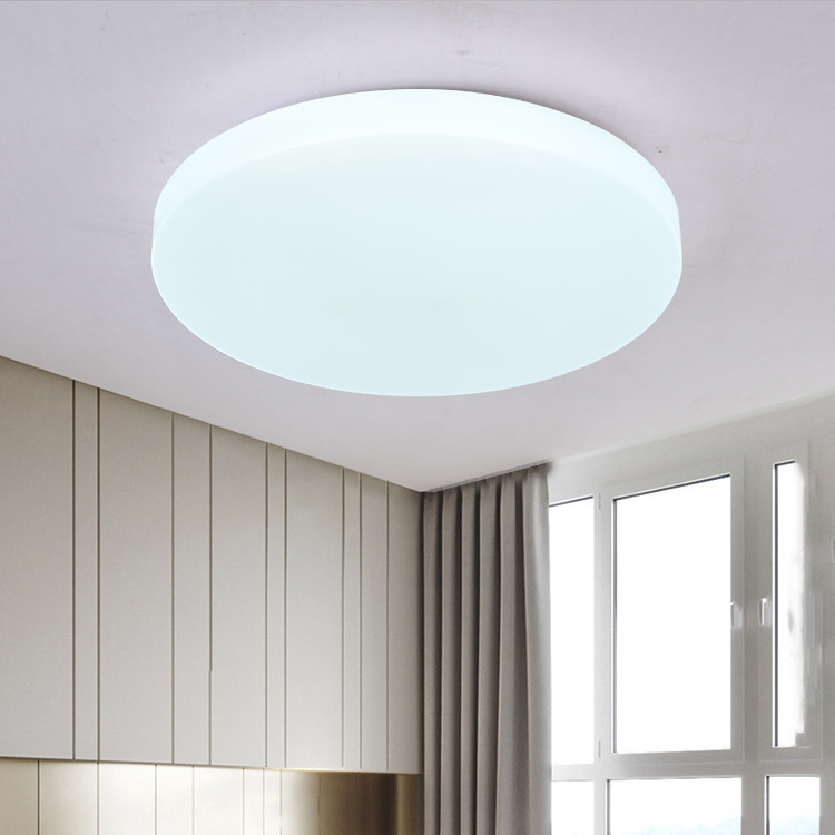 Classic High Lumen Round Flat Thin Panel Lamp Fixtures Living Room Flush Mount 3-Color Dimmable Led Ceiling Light