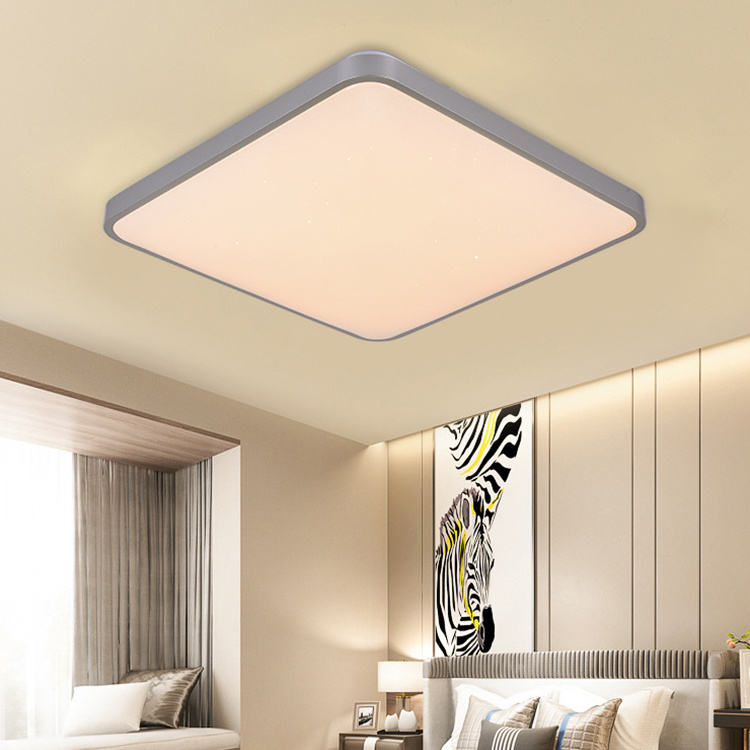 Indoor Home Decor Smart Lamp Square Modern Simple Living Room Bedroom Hallway Iron Flush Mount 50w 60w Smd Led Ceiling Lights