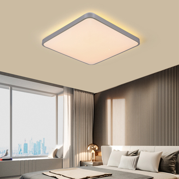 Indoor Home Decor Smart Lamp Square Modern Simple Living Room Bedroom Hallway Iron Flush Mount 50w 60w Smd Led Ceiling Lights