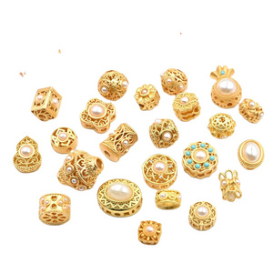 Stock Available Gold Plated Tube Hollow Spacer Bead for Jewelry Making jewelry accessories