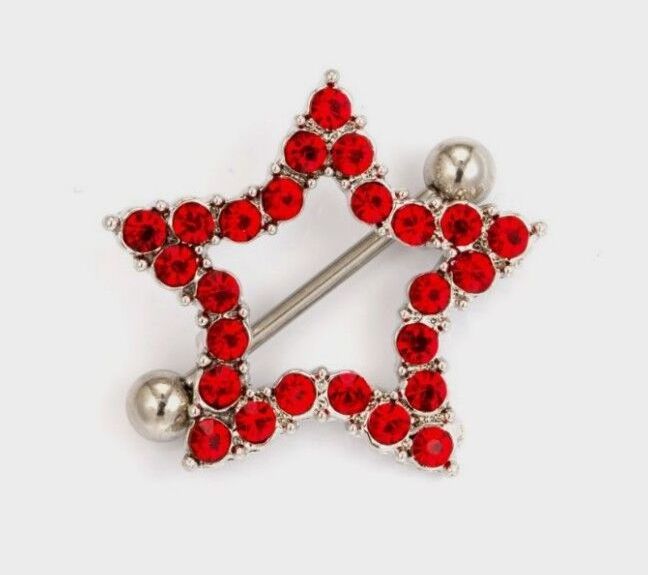 hot selling new star design cute surgical stainless steel nipple piercing rings