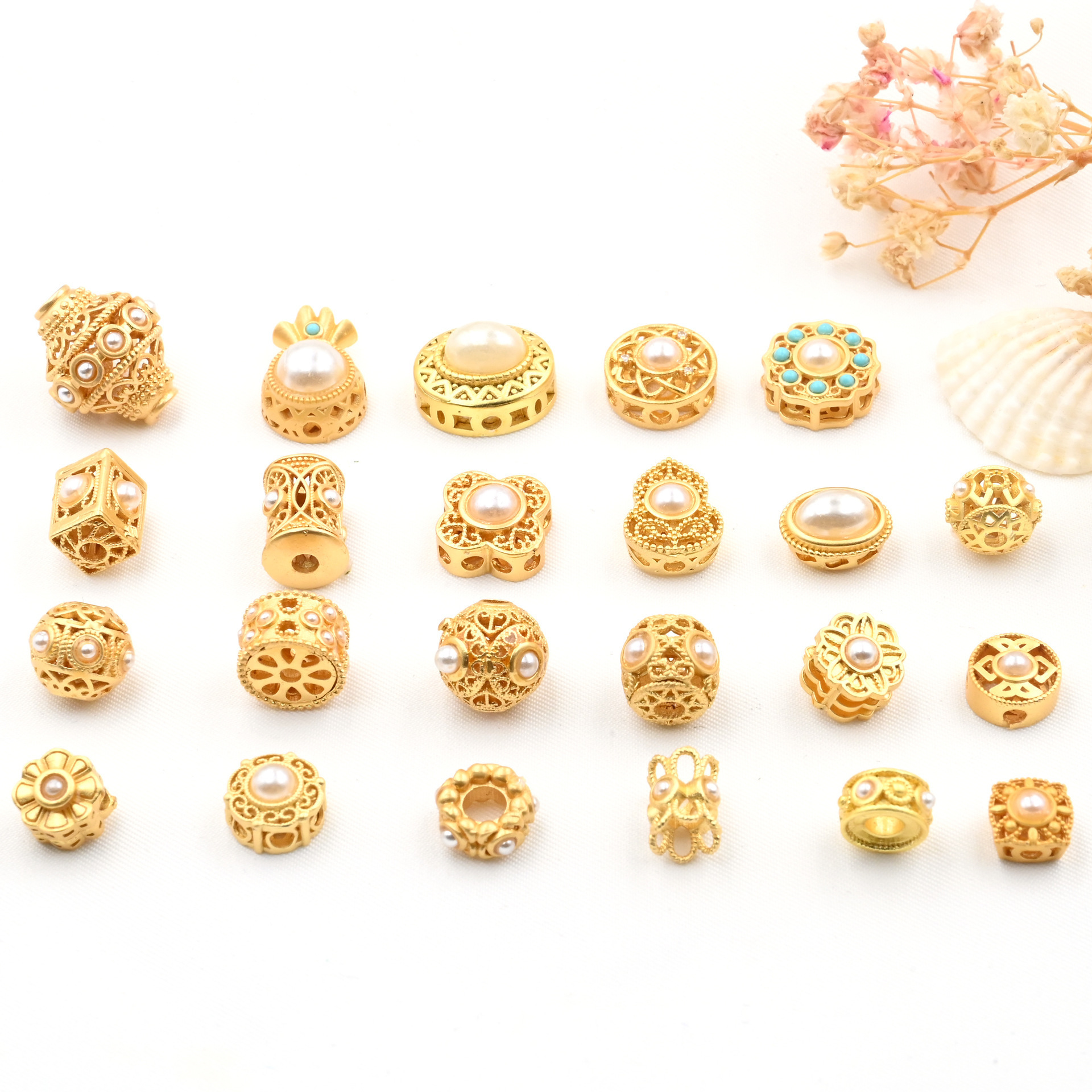 Stock Available Gold Plated Tube Hollow Spacer Bead for Jewelry Making jewelry accessories