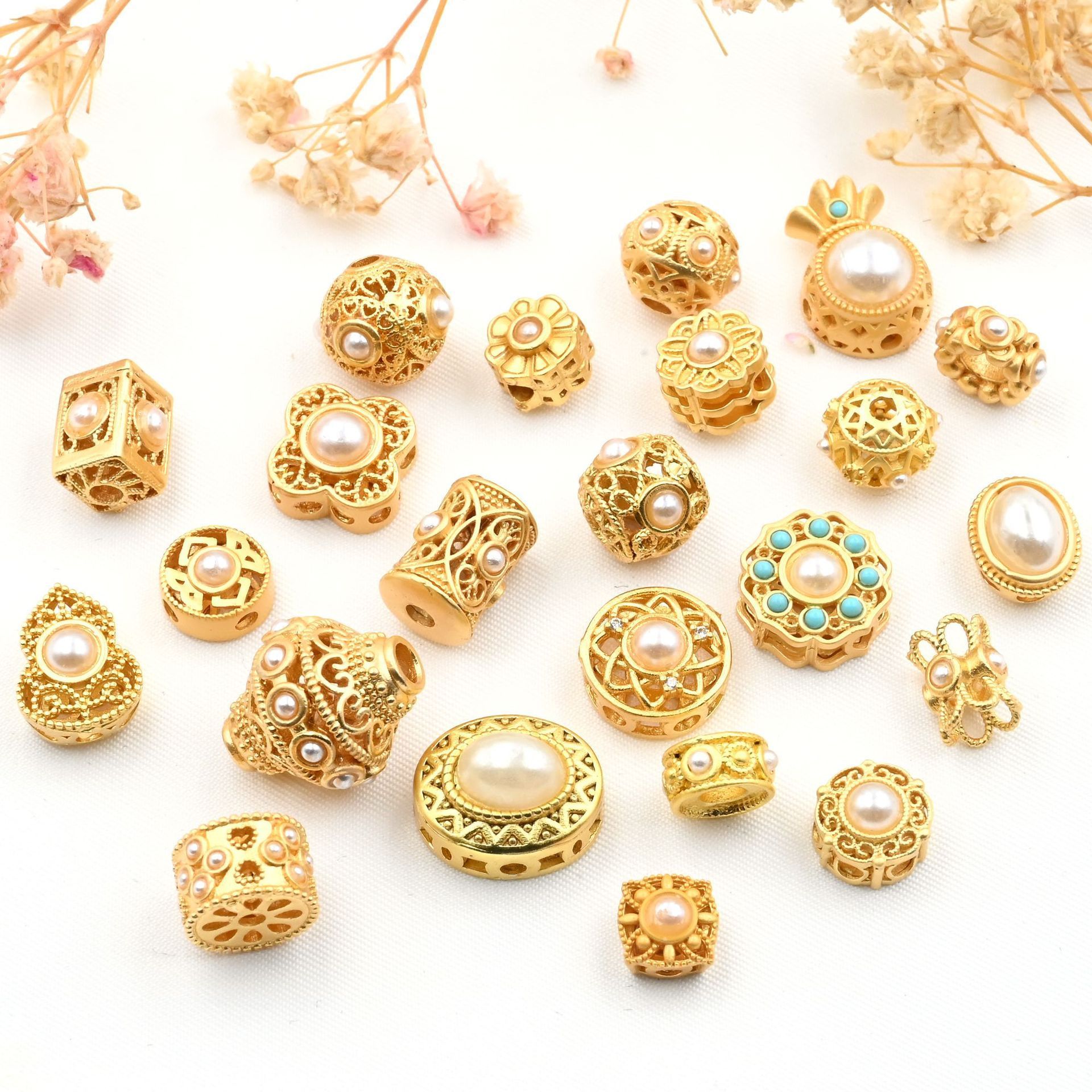 Stock Available Gold Plated Tube Hollow Spacer Bead for Jewelry Making jewelry accessories