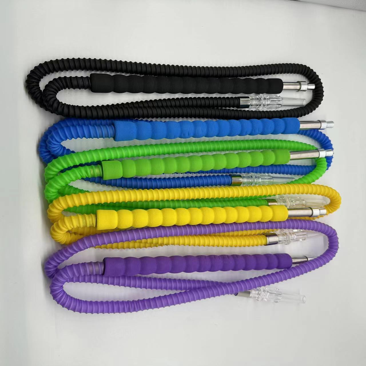 Factory New Design Hookah Plastic Hose Wholesale Portable Hookahs with Foam Stainless Steel Handle