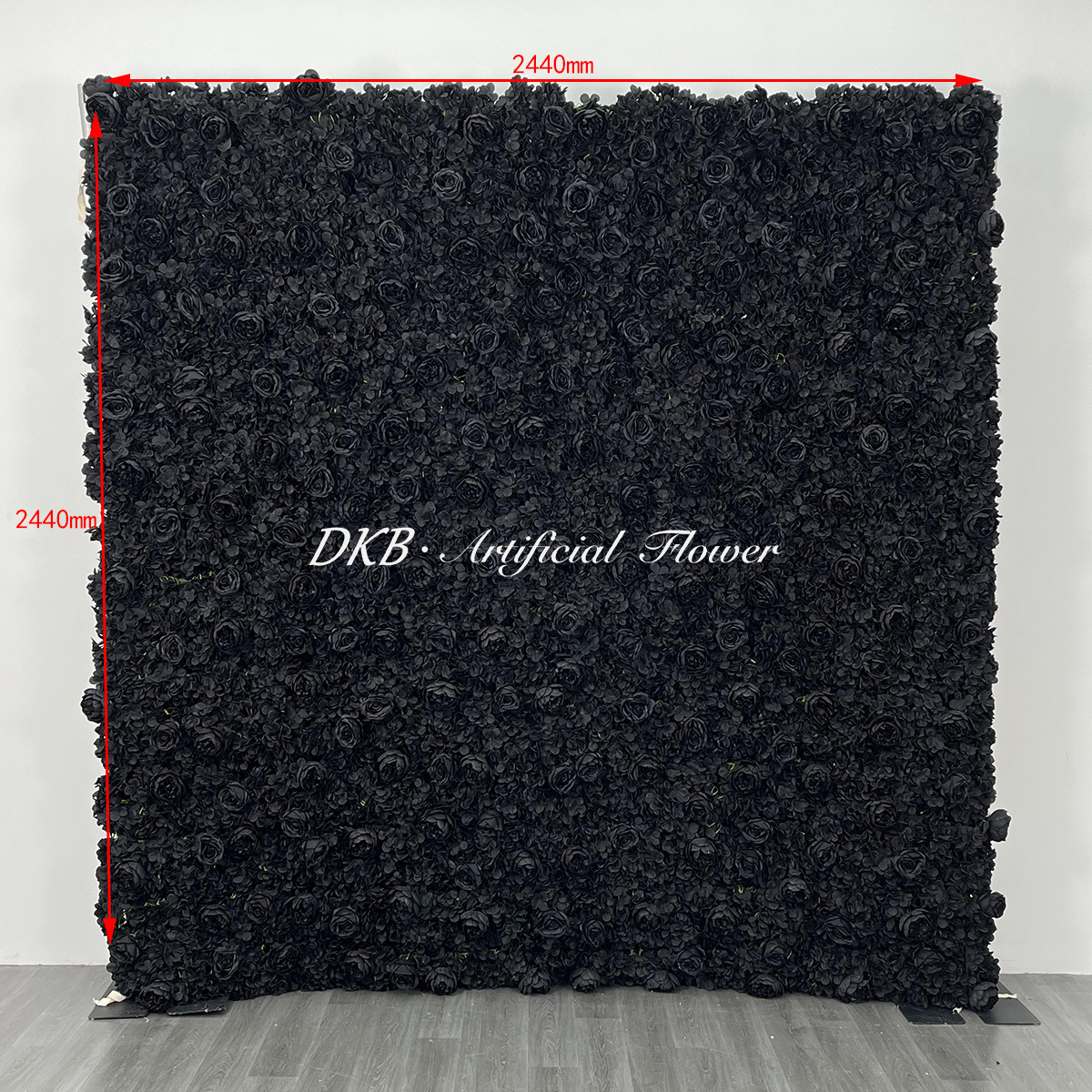 Customized High Quality Wedding Ornaments Decoration Black Rose Panel Artificial Decoration Flower Floral Wall