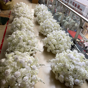 DKB White Luxury Colorful Flower Ball Wedding Decoration Pink white Artificial Rose Baby Breath Flower Centerpiece Decor