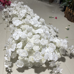 3D Butterfly Orchid Artificial Flower Table Runner Wedding Decoration Flower Table Runners Home Decor For Wedding Table Decor