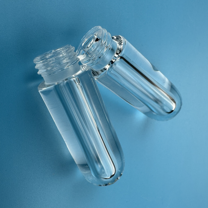 Custom quartz tube threaded quartz glass bottle polished clear quartz tube side tube according to drawings