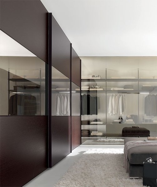 Black rubber with mercury mirror fitting sliding door wardrobe