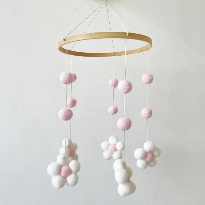 Boho Felt Flower Mobile for crib Daisy Nursery Baby Mobile