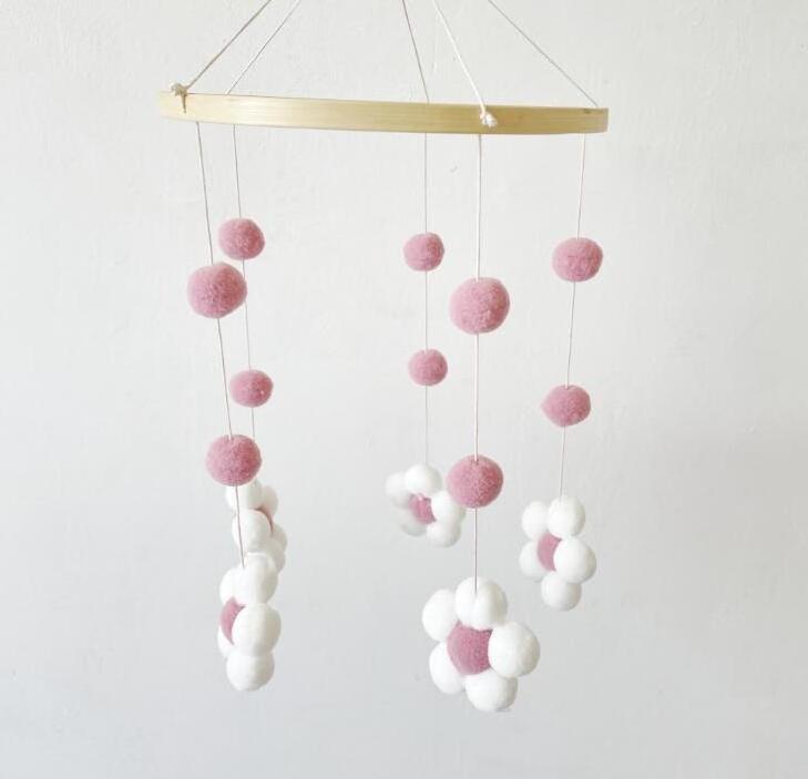 Boho Felt Flower Mobile for crib Daisy Nursery Baby Mobile