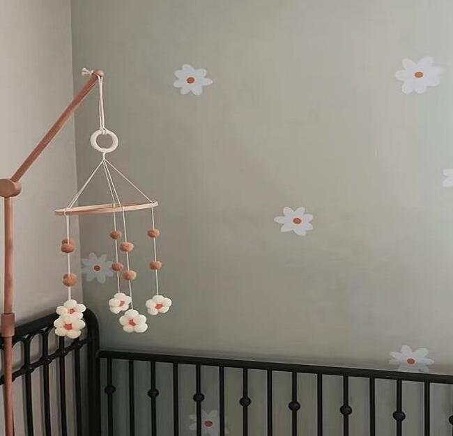 Boho Felt Flower Mobile for crib Daisy Nursery Baby Mobile