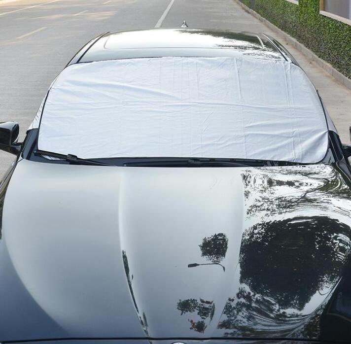 Outdoor Windproof Magnetic Half Car Cover Sunshade Protector Car Windshield Snow Ice Cover With Rear Mirror Covers