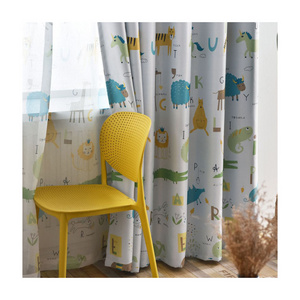 Animal world printed blackout room curtains fabric textile curtain roll fabrics in italy for Children bedroom