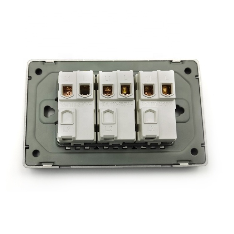 Gray color south american 3gang cheap household electrical switch socket wall