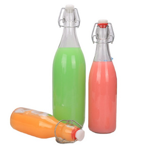 High quality Glass Swing Top Beer Bottles with Flip-top Airtight Lid for Carbonated Drinks