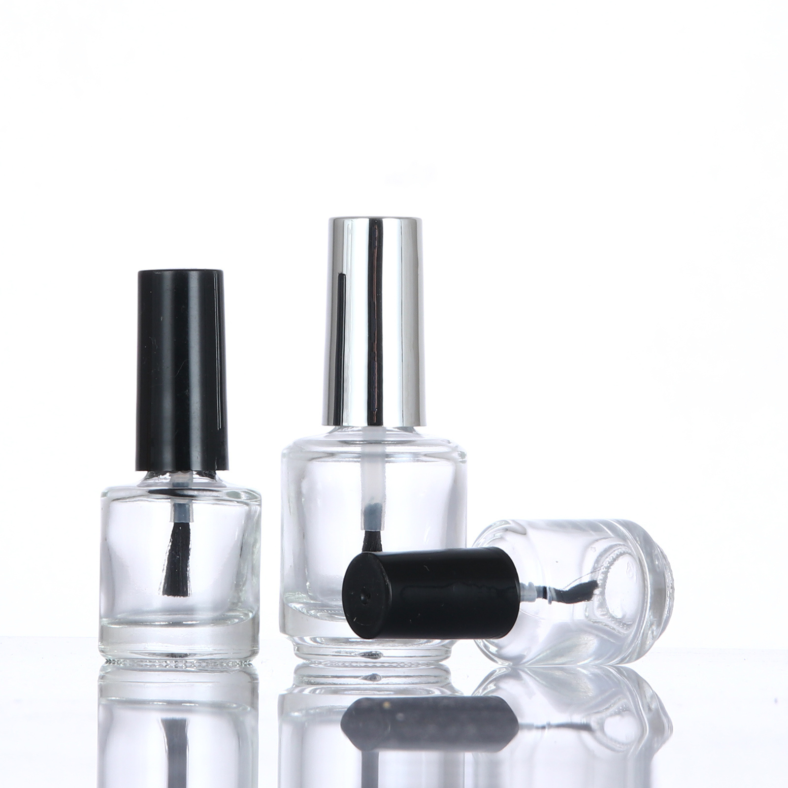 Customized  3ml 4ml 5ml 7ml10ml 15ml 20ml empty fashionable Clear Empty Glass Nail Polish Bottle